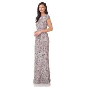 JS Collections Floral ribbon Embroidered A-Line Gown dress size 2